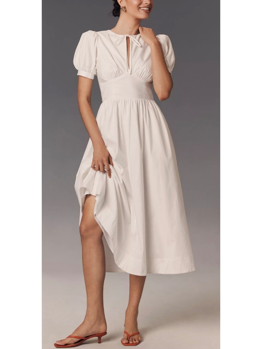 Reformation White Noor Midi Dress Sz 8